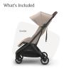 image:imageUPPAbaby Minu V3 Travel Stroller  Lightweight  Compact Design  OneHand Fold  Unfold  from Birth  Overhead Compatible  Ada SandstoneCarbon FrameChestnut LeatherAda Sandstone MelangeCarbon FrameChestnut Leather