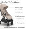 image:imageUPPAbaby Minu V3 Travel Stroller  Lightweight  Compact Design  OneHand Fold  Unfold  from Birth  Overhead Compatible  Ada SandstoneCarbon FrameChestnut LeatherAda Sandstone MelangeCarbon FrameChestnut Leather