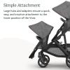 image:imageUPPAbaby RumbleSeat V3 Second Lower Seat  Compatible with Vista V2 and Vista V3  AllWeather Seat  Magnetic Buckle  Adapters Included  Ada Sandstone MlangeCarbon FrameChestnut LeatherAda Sandstone MelangeCarbon FrameChestnut Leather