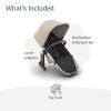 image:imageUPPAbaby RumbleSeat V3 Second Lower Seat  Compatible with Vista V2 and Vista V3  AllWeather Seat  Magnetic Buckle  Adapters Included  Ada Sandstone MlangeCarbon FrameChestnut LeatherDeclan Oat MlangeSilver FrameChestnut Leather