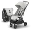 image:imageUPPAbaby Minu V3 Travel Stroller  Lightweight  Compact Design  OneHand Fold  Unfold  from Birth  Overhead Compatible  Ada SandstoneCarbon FrameChestnut LeatherSavannah Pearl Gray JacquardCarbon FrameChestnut Leather