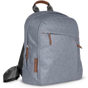 image:imageUPPAbaby Changing Backpack  Multiple Storage Compartments  Side Bottle  Laptop Pockets  Trolley Sleeve  Stroller Strap Attachment  Ada Sandstone Mlange  Chestnut LeatherGregory Blue MlangeSaddle Leather