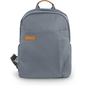 image:imageUPPAbaby Changing Backpack  Multiple Storage Compartments  Side Bottle  Laptop Pockets  Trolley Sleeve  Stroller Strap Attachment  Ada Sandstone Mlange  Chestnut LeatherCallumDillan Stone BlueSand Leather
