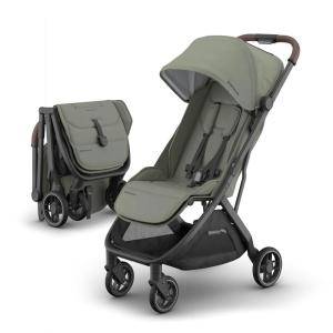 image:imageUPPAbaby Minu V3 Travel Stroller  Lightweight  Compact Design  OneHand Fold  Unfold  from Birth  Overhead Compatible  Ada SandstoneCarbon FrameChestnut LeatherEvelyn Meadow GreenGraphite FrameChestnut Leather