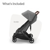 image:imageUPPAbaby Minu Duo SidebySide Double Stroller  Lightweight  Compact Design for Travel  Easy Fold from Birth to Toddler  Independent Recline James BlackCarbon FrameBlack LeatherGreyson Charcoal MlangeCarbon FrameSaddle Leather
