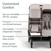 image:imageUPPAbaby Minu Duo SidebySide Double Stroller  Lightweight  Compact Design for Travel  Easy Fold from Birth to Toddler  Independent Recline James BlackCarbon FrameBlack LeatherAda Sandstone MelangeCarbon FrameChestnut Leather