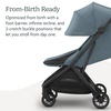 image:imageUPPAbaby Minu V3 Travel Stroller  Lightweight  Compact Design  OneHand Fold  Unfold  from Birth  Overhead Compatible  James BlackCarbon FrameBlack LeatherDillan Stone BlueCarbon FrameSand Leather