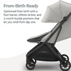 image:imageUPPAbaby Minu V3 Travel Stroller  Lightweight  Compact Design  OneHand Fold  Unfold  from Birth  Overhead Compatible  James BlackCarbon FrameBlack LeatherSavannah Pearl Gray JacquardCarbon FrameChestnut Leather