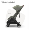 image:imageUPPAbaby Minu V3 Travel Stroller  Lightweight  Compact Design  OneHand Fold  Unfold  from Birth  Overhead Compatible  James BlackCarbon FrameBlack LeatherEvelyn Meadow GreenGraphite FrameChestnut Leather