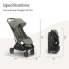 image:imageUPPAbaby Minu V3 Travel Stroller  Lightweight  Compact Design  OneHand Fold  Unfold  from Birth  Overhead Compatible  James BlackCarbon FrameBlack LeatherEvelyn Meadow GreenGraphite FrameChestnut Leather