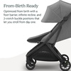 image:imageUPPAbaby Minu V3 Travel Stroller  Lightweight  Compact Design  OneHand Fold  Unfold  from Birth  Overhead Compatible  James BlackCarbon FrameBlack LeatherGreyson Charcoal MlangeCarbon FrameSaddle Leather