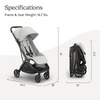 image:imageUPPAbaby Minu V3 Travel Stroller  Lightweight  Compact Design  OneHand Fold  Unfold  from Birth  Overhead Compatible  James BlackCarbon FrameBlack LeatherSavannah Pearl Gray JacquardCarbon FrameChestnut Leather