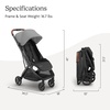 image:imageUPPAbaby Minu V3 Travel Stroller  Lightweight  Compact Design  OneHand Fold  Unfold  from Birth  Overhead Compatible  James BlackCarbon FrameBlack LeatherGreyson Charcoal MlangeCarbon FrameSaddle Leather
