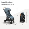 image:imageUPPAbaby Minu V3 Travel Stroller  Lightweight  Compact Design  OneHand Fold  Unfold  from Birth  Overhead Compatible  James BlackCarbon FrameBlack LeatherDillan Stone BlueCarbon FrameSand Leather