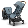 image:imageUPPAbaby Minu V3 Travel Stroller  Lightweight  Compact Design  OneHand Fold  Unfold  from Birth  Overhead Compatible  James BlackCarbon FrameBlack LeatherDillan Stone BlueCarbon FrameSand Leather