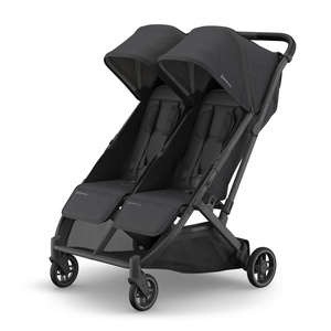 image:imageUPPAbaby Minu Duo SidebySide Double Stroller  Lightweight  Compact Design for Travel  Easy Fold from Birth to Toddler  Independent Recline James BlackCarbon FrameBlack LeatherJake CharcoalCarbon FrameBlack Leather