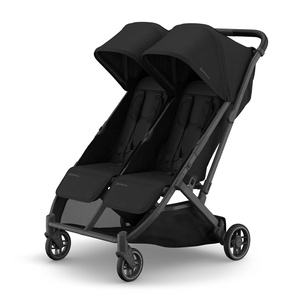image:imageUPPAbaby Minu Duo SidebySide Double Stroller  Lightweight  Compact Design for Travel  Easy Fold from Birth to Toddler  Independent Recline James BlackCarbon FrameBlack LeatherJames BlackCarbon FrameBlack Leather