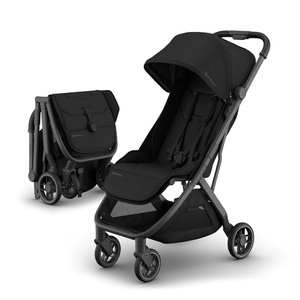 image:imageUPPAbaby Minu V3 Travel Stroller  Lightweight  Compact Design  OneHand Fold  Unfold  from Birth  Overhead Compatible  James BlackCarbon FrameBlack LeatherJames BlackCarbon FrameBlack Leather