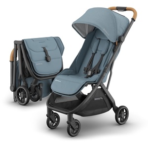 image:imageUPPAbaby Minu V3 Travel Stroller  Lightweight  Compact Design  OneHand Fold  Unfold  from Birth  Overhead Compatible  James BlackCarbon FrameBlack LeatherDillan Stone BlueCarbon FrameSand Leather