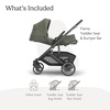 image:imageUPPAbaby Cruz V3 Stroller  from Birth  Car Seat Compatible  FullSize Reversible Seat  Infant Insert Bug and Rain Shields Included  James BlackCarbon FrameBlack LeatherEvelyn Meadow Green