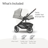 image:imageUPPAbaby Cruz V3 Stroller  from Birth  Car Seat Compatible  FullSize Reversible Seat  Infant Insert Bug and Rain Shields Included  James BlackCarbon FrameBlack LeatherSavannah Pearl Gray Jacquard