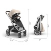 image:imageUPPAbaby Cruz V3 Stroller  from Birth  Car Seat Compatible  FullSize Reversible Seat  Infant Insert Bug and Rain Shields Included  James BlackCarbon FrameBlack LeatherDeclan Oat Mlange