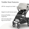 image:imageUPPAbaby Cruz V3 Stroller  from Birth  Car Seat Compatible  FullSize Reversible Seat  Infant Insert Bug and Rain Shields Included  James BlackCarbon FrameBlack LeatherSavannah Pearl Gray Jacquard