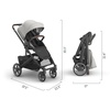 image:imageUPPAbaby Cruz V3 Stroller  from Birth  Car Seat Compatible  FullSize Reversible Seat  Infant Insert Bug and Rain Shields Included  James BlackCarbon FrameBlack LeatherSavannah Pearl Gray Jacquard