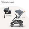 image:imageUPPAbaby Cruz V3 Stroller  Aria V2 Lightweight Car Seat Travel System Combo  Toddler Seat Bumper Bar Bug and Rain Shield Car Seat Base and Infant Insert Included  Callum Stone BlueCallum Stone Blue