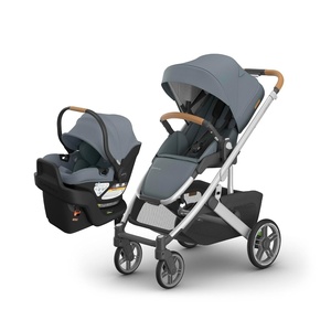 image:imageUPPAbaby Cruz V3 Stroller  Aria V2 Lightweight Car Seat Travel System Combo  Toddler Seat Bumper Bar Bug and Rain Shield Car Seat Base and Infant Insert Included  Callum Stone BlueCallum Stone Blue